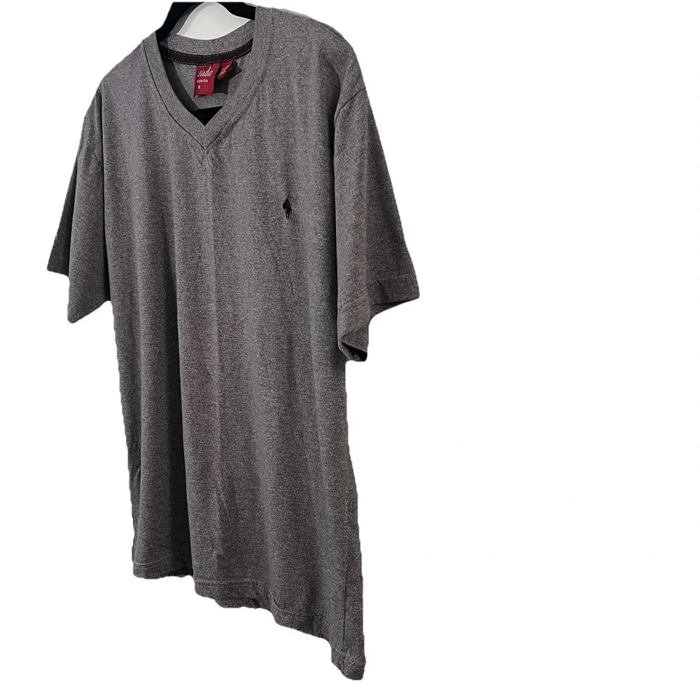 LADA The Original Style Mens T-shirt‎ Short Sleeve V-Neck Gray Size XL